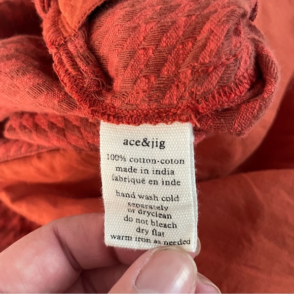 Ace & Jig Auggie Overalls Small Orange Houndstooth Checkered - Picture 13 of 13